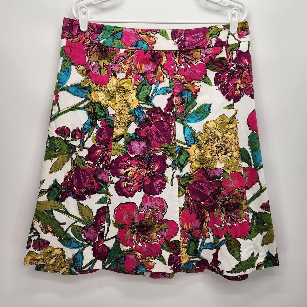 Lane Bryant Elegant Modern Artsy Floral‎ Full A-Line Plus Skirt Women's 26